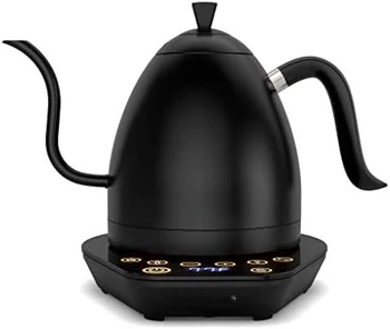 Gooseneck קומקום, 1 ליטר, לשפוך מעל קפה, חליטת תה, LCD פנל, מדויק טמפרטורה דיגיטלי הבחירה, פלאש להרתיח ו-K