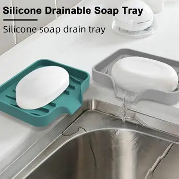 סיליקון עמיד סבון משטח קל לנקות סבון כלים עם סופר כוס יניקה דפורמציה הוכחה יבש מהירה עצמית לרוקן את חדר האמבטיה