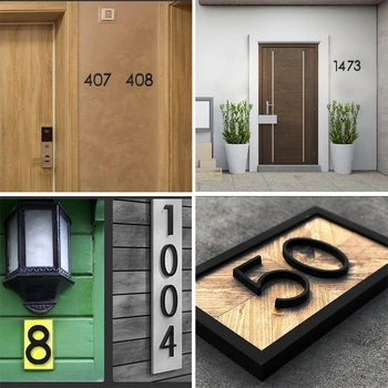 1pc הכתובת החדשה גדולה דלת מודרנית האלף-בית צף בית מספר אותיות השלט #0-9 מספרים שחורים 125mm 5 בבית חיצונית