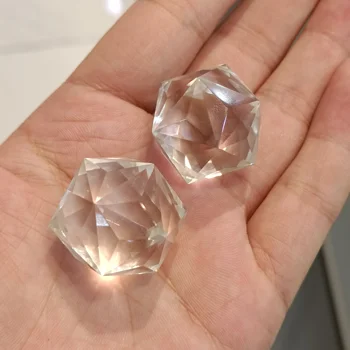 20-30g 1pc טבעי לבן קריסטל פאון קוורץ גילוף Polyhedral מלאכה אבנים הריפוי רייקי תכשיטים קישוט