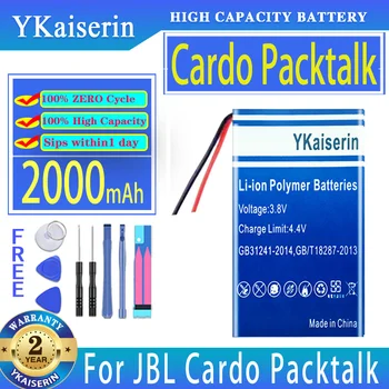 YKaiserin 2000mAh סוללה עבור JBL Cardo Packtalk דיגיטלי סוללות