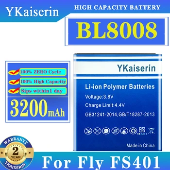 YKaiserin חדש 3200mAh BL8008 החלפת סוללה Li-ion עבור לעוף BL 8008 W0F96 FS401 סטראטוס 1 + קוד המעקב