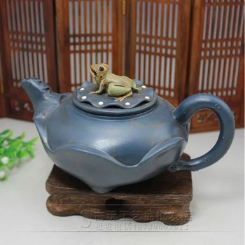 אוסף עתיק הסיטוניים סגול חרס ערכת תה קומקום צפרדע כיסוי
