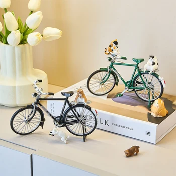 אופניים מיניאטורי דגם רטרו עיצוב מעודן השולחן אביזרים לחיות השינה ריהוט הבית עיצוב אופניים מירוץ צעצוע לילדים