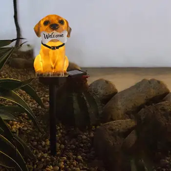 אטרקטיבי סולארית מנורת הגן היצירתי צורה דקורטיבית עם חיישן אור הכלב הדשא נוף אור קישוט הגן