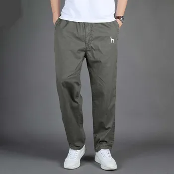 בגדי גברים לגברים HAZZYS גולף הקיץ דק צבע מוצק כותנה מכנסי טרנינג אופנת רחוב חופשי הכולל ישר מכנסיים, בגדי עבודה