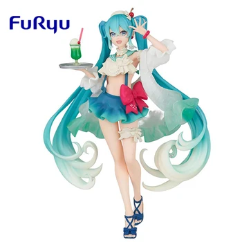 במלאי המקורי FuRyu Vocaloid Miku ארוטיות מלון סודה מרחף מתוק ממתקים Kawaii אנימה להבין Pvc דגם אספנות צעצועים מתנה