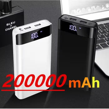 בנק כוח 200000mAh עם לפיד פונקציית Dual USB טעינה מהירה בנק כוח נייד מטען סוללות עבור iPhone 14 13 12 Xiaomi
