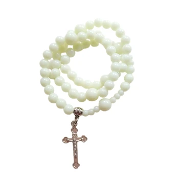 זוהר שרשראות דתי קתולי תכשיטים זוהרים בחושך תפילה שרשראות לגברים ונשים, תכשיטים מתנה