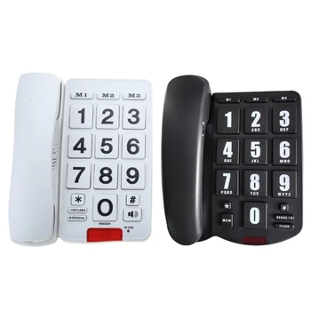 כפתור גדול קווי טלפון, שולחן עבודה, טלפון צלצול קבוע הטלפון בבית.
