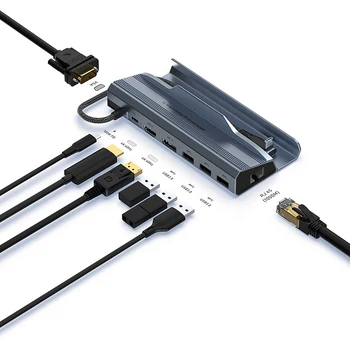 מוקד משטרת מטען HDMI-USB תואם משחק בעל בסיס סוג C USB3.0 הרחבה הרציף RJ45 PD3.0 4K 60Hz לקיטור בסיפון קונסולת משחק